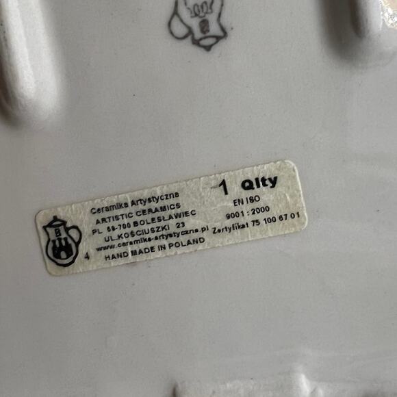 Polish Pottery UNIKAT Bakeware Handmade #1864 Blue Floral Rectangular - Picture 9 of 10